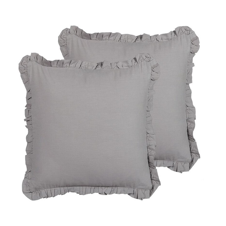 Set de 2 perne din in gri 45 x 45 cm Glabra