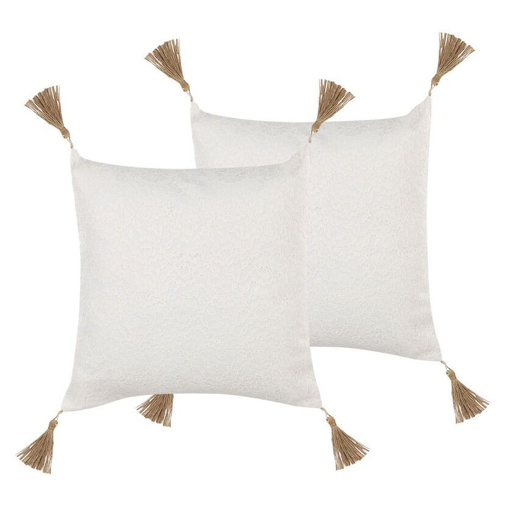 Set de 2 perne din poliester bej in relief 45 x 45 cm Azalea