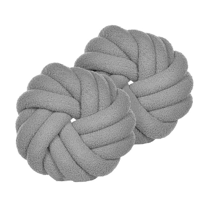 Set de 2 perne cu nod bouclé gri 31 x 31 cm Akola