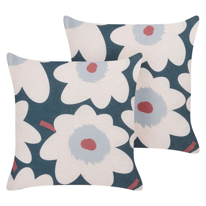 Set de 2 perne multicolore din bumbac 45 x 45 cm Sesbania