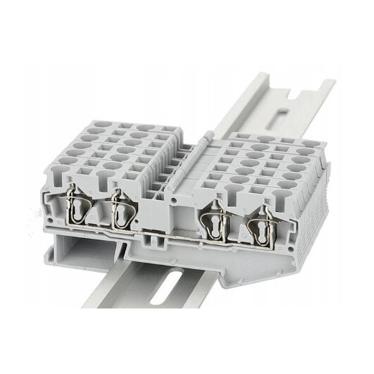 Conector 4 poli Cosmo ST 4 QUATTRO, 800V/30A, gri, pentru sina DIN