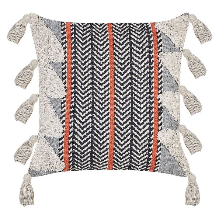 Perna din bumbac gri si multicolora 45 x 45 cm Bouvardia