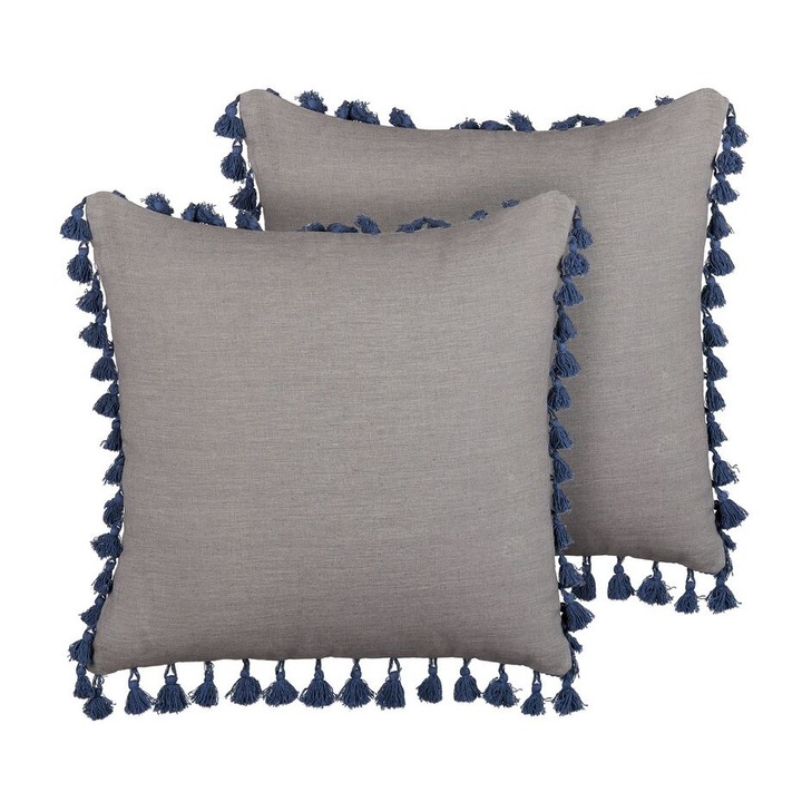 Set de 2 perne gri si albastru 45 x 45 cm Carpinus