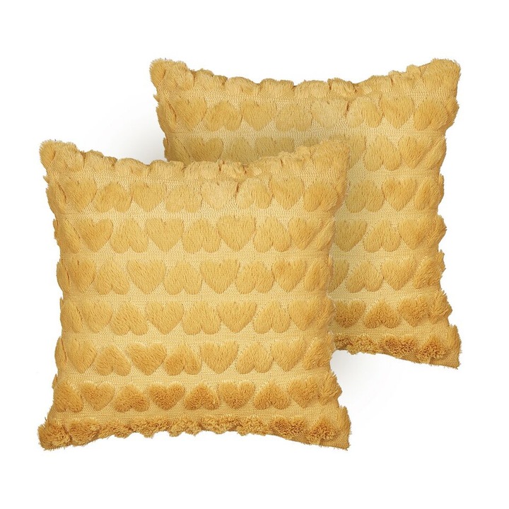 Set de 2 perne decorative galben 45 x 45 cm Astrantia