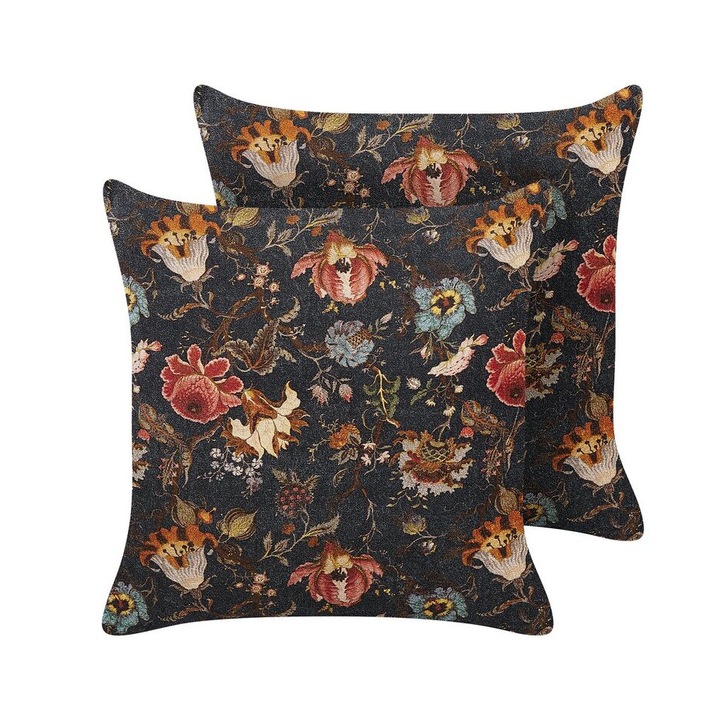 Set de 2 perne multicolore din catifea 45 x 45 cm Ramonda
