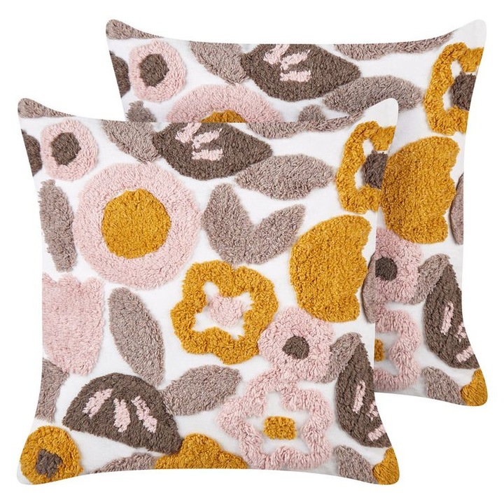 Set de 2 perne multicolore din bumbac 45 x45 cm Kandiaro