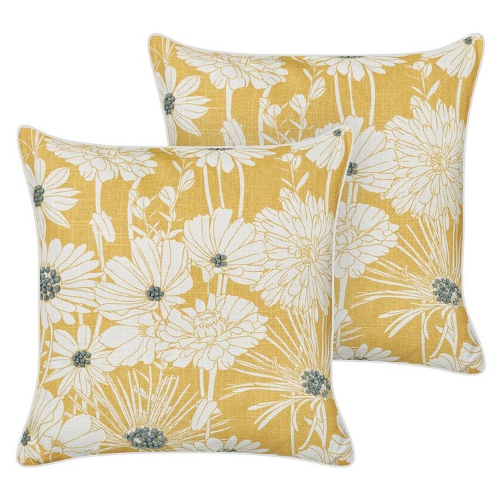 Set de 2 perne din bumbac galben 45 x 45 cm Scirpus