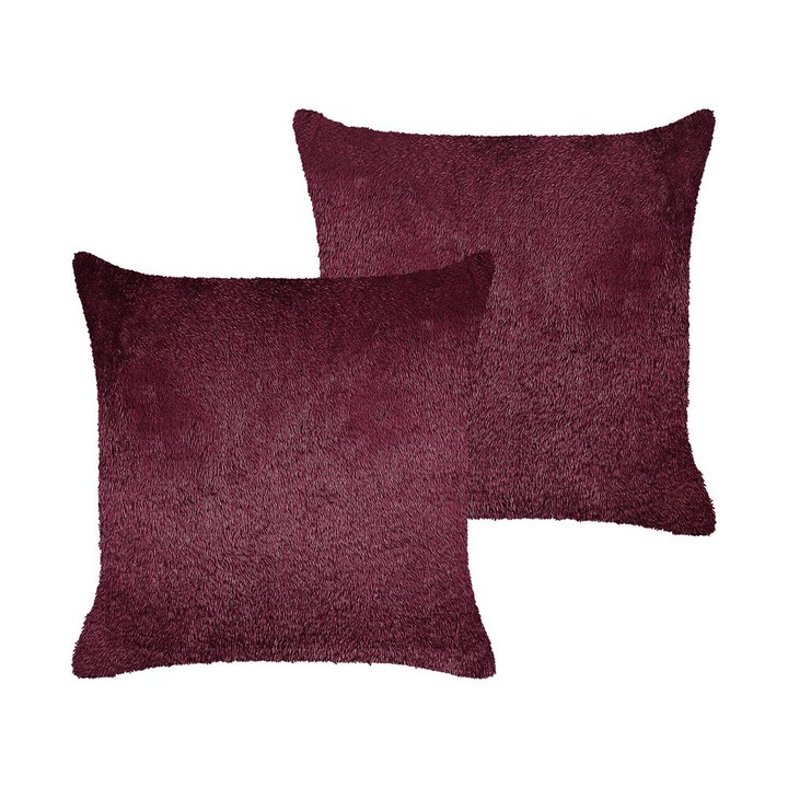 Set de 2 perne din poliester burgundy 45 x 45 cm Pilea