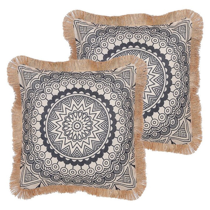 Set de 2 perne negre si bej 45 x 45 cm Geranium