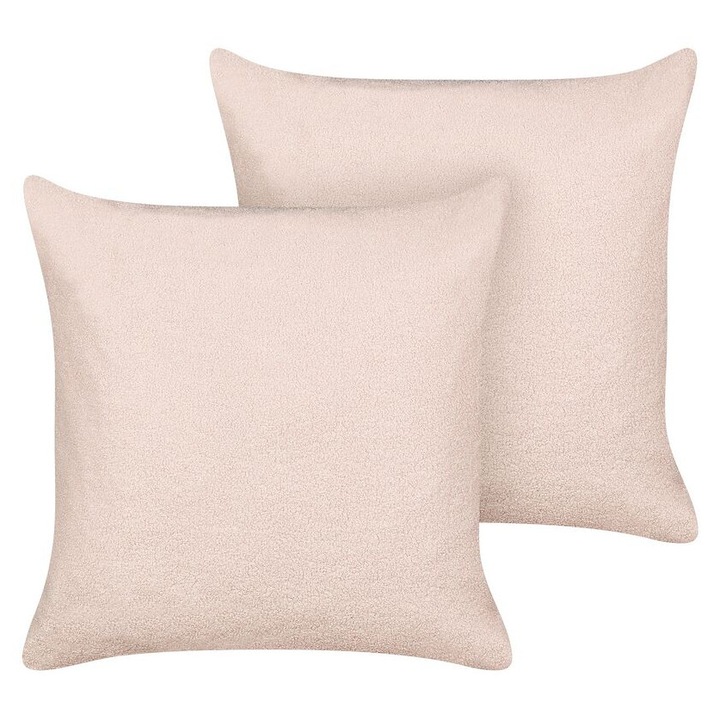 Set de 2 perne decorative bouclé roz 60 x 60 cm Leuzea
