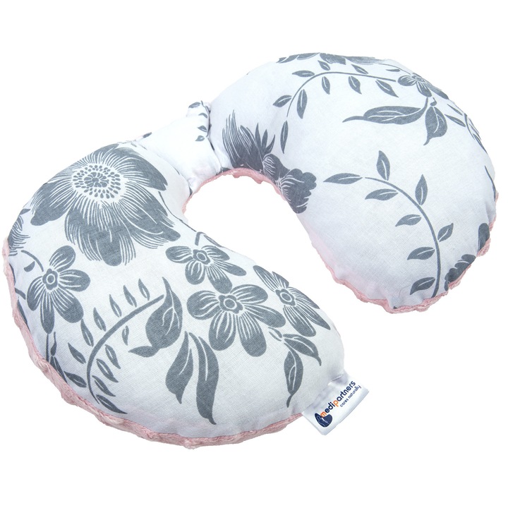 Perna calatorie pentru copii, Medi Partners, 22x28x5cm, Bumbac/Minky, Model de Berry, Roz/Alb