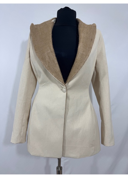 Sacou dama serie limitata designer Nisicolection, bej, bumbac/poliester