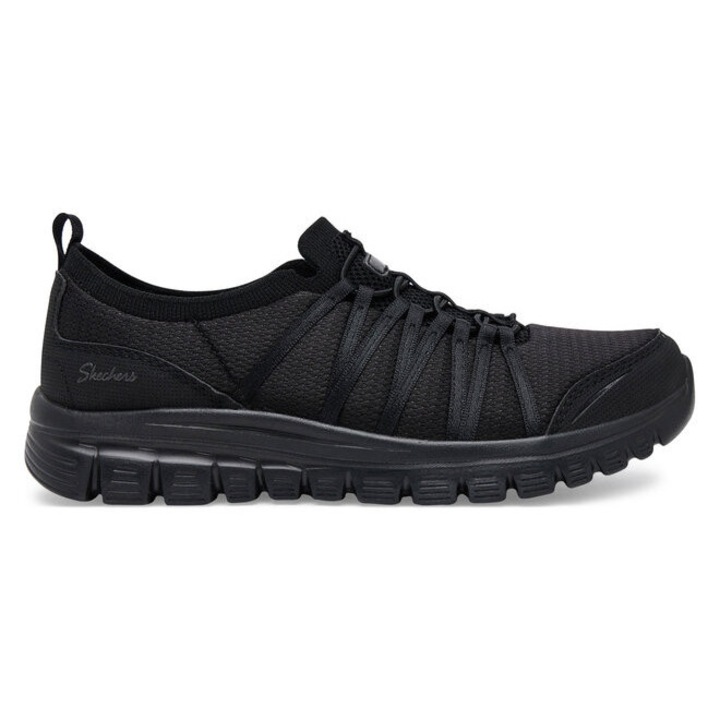 Skechers női sportcipő, 304739811, Textil, Fekete, Fekete, 35