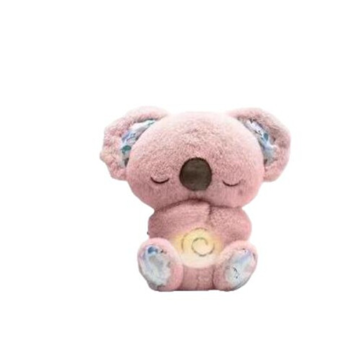 Плюшена играчка Коала със звуци на дишане, музика и светлина, 3 нива на регулиране на силата на звука, сваляща се и може да се пере