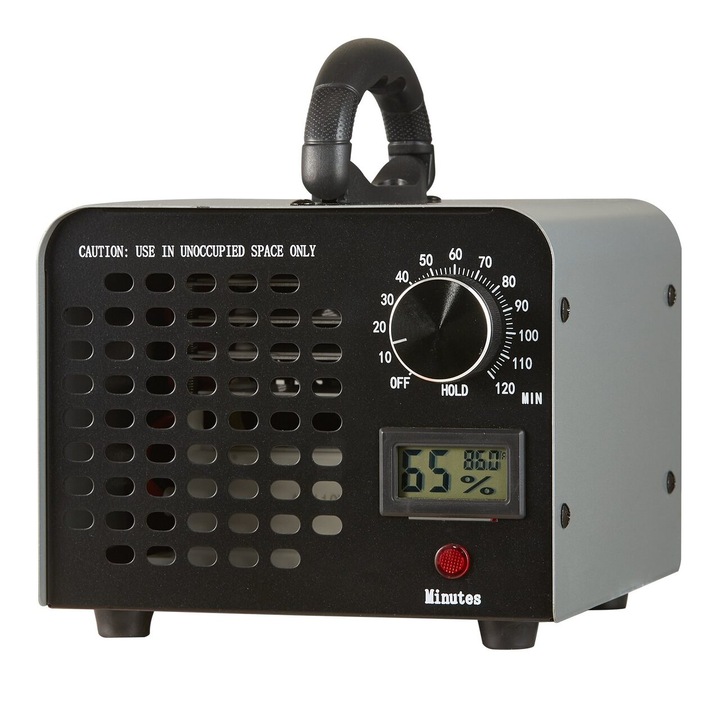 Generator de ozon pentru aer, apa, alimente, 115 W, 36000 mg/h, pana la 300 m², temporizator