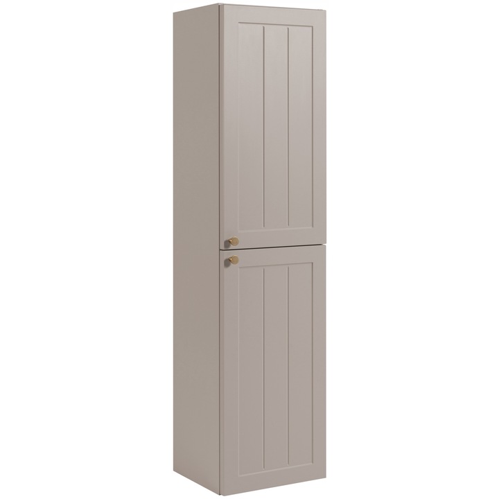 Шкаф за баня, Rodan, Gusto 136 2D, 35 см x 136 см x 27 см, Корпус от ламиниран плот 16 мм, Фронт от МДФ плот 19 мм, Деликатни фрезовки, Гръб HDF 3 мм, Метална дръжка, Кашмир