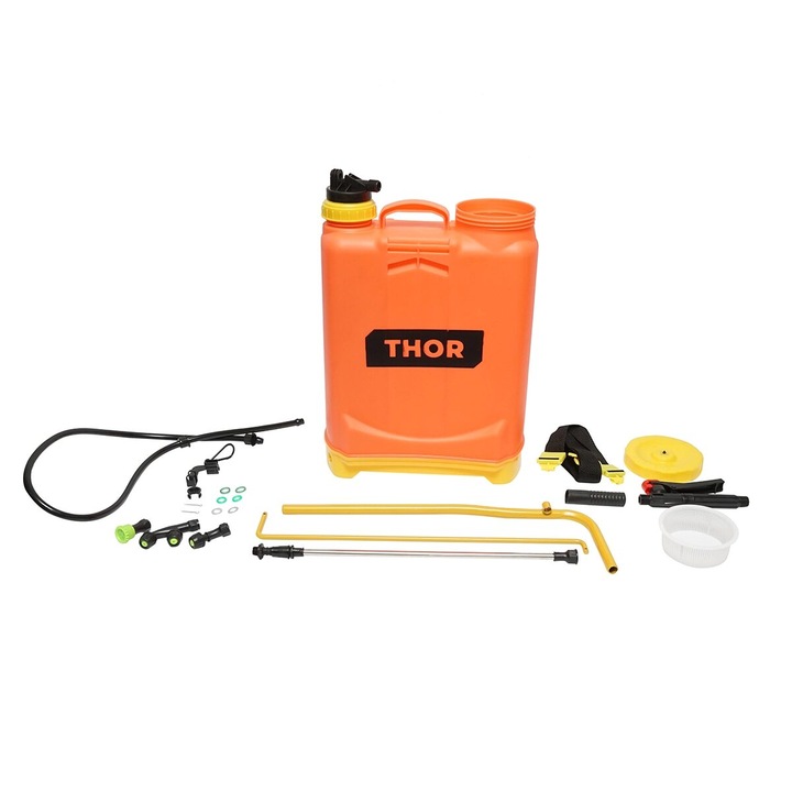 Pulverizator gradina, pompa de stropit, vermorel, Thor, manual, pentru spate, accesorii, 16 L