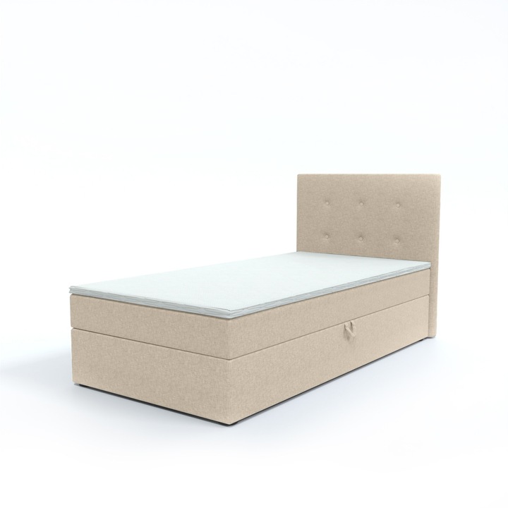 Pat single Bastiano MINI, Humi, 100x200cm, cu spatiu de depozitare