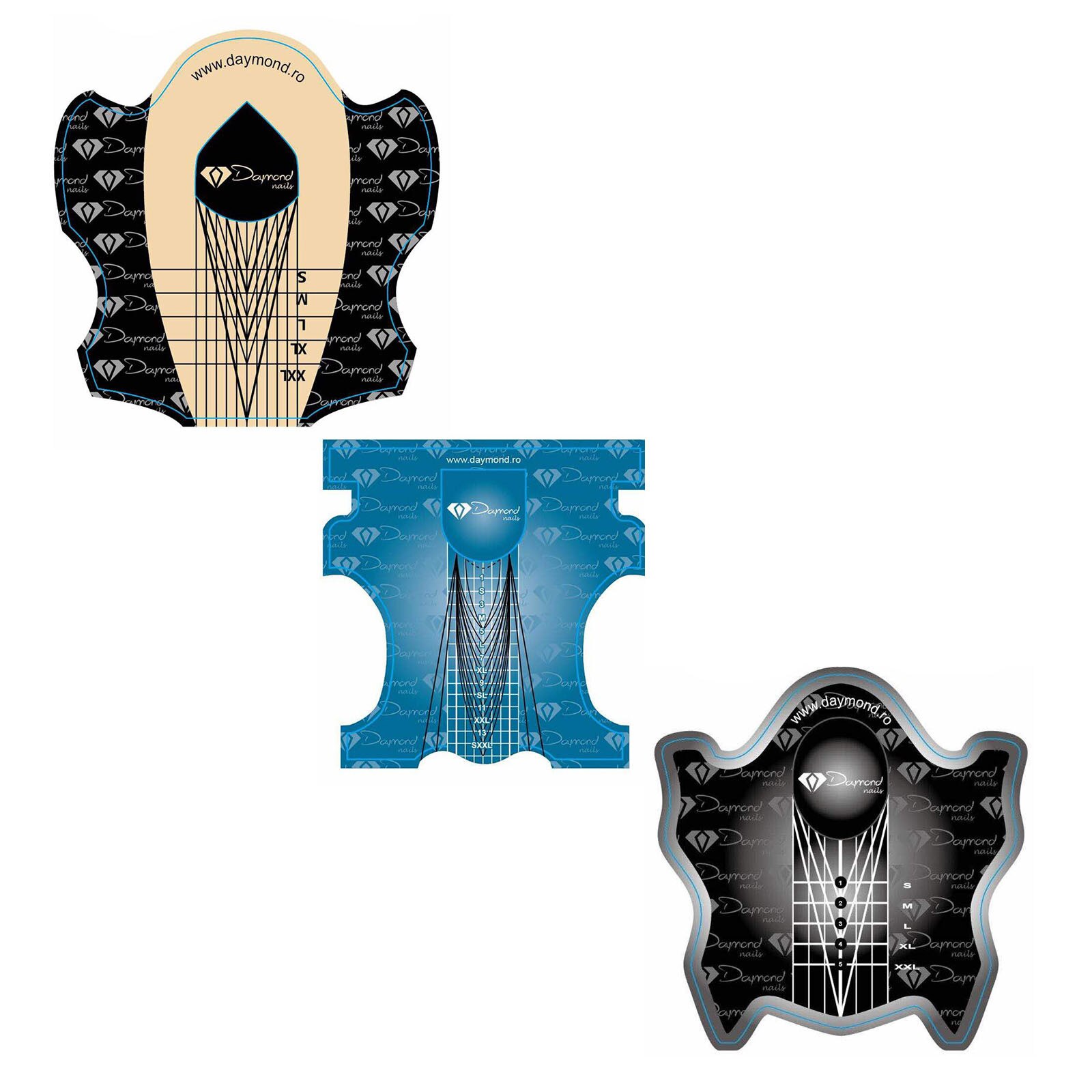 Sabloane Unghii Daymond Nails set 3 Modele 500 buc / fiecare