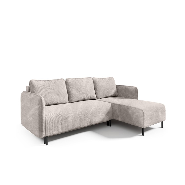 Canapea coltar Humi Hoya, 236x92cm, 3 perne, Gri