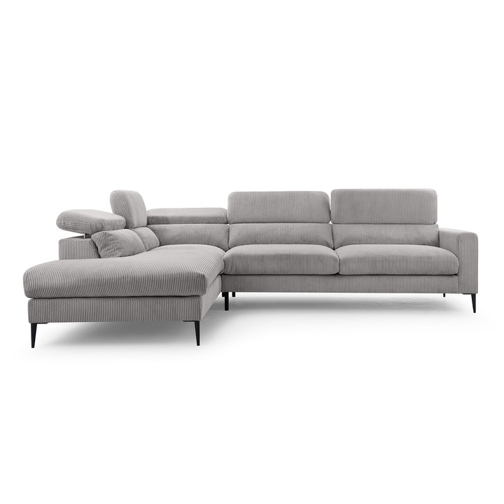 Canapea coltar Humi Skare, 300x250cm, gri, stofa PALLADIUM si LINCOLN