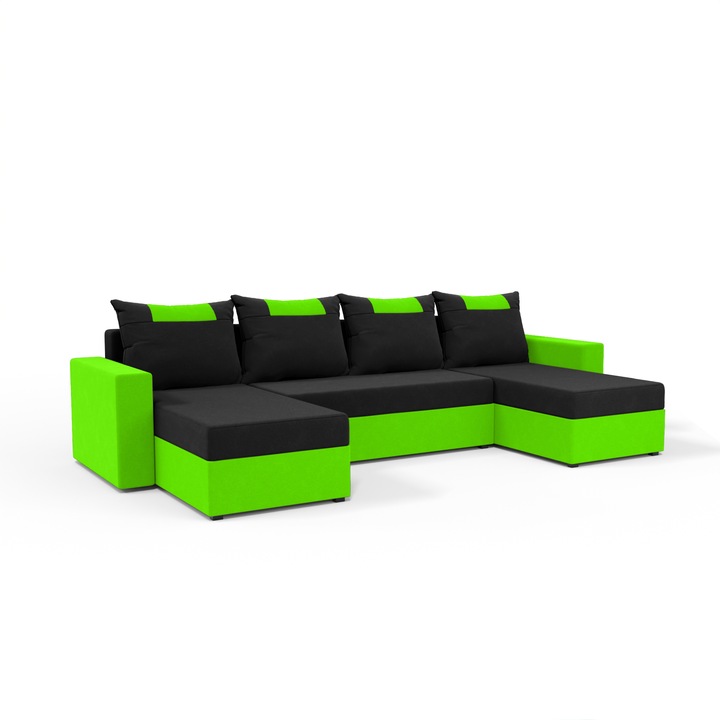 Canapea coltar Humi Susanne Bis, extensibila, cu depozitare, 298x144cm