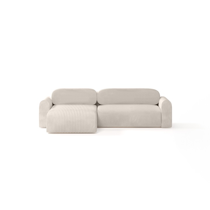 Canapea L Pirna, Humi, 2 locuri, multifunctionala, bej, 286x100cm