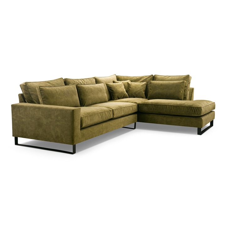 Canapea coltar Humi Kelso New, 314x224cm, lemn, verde