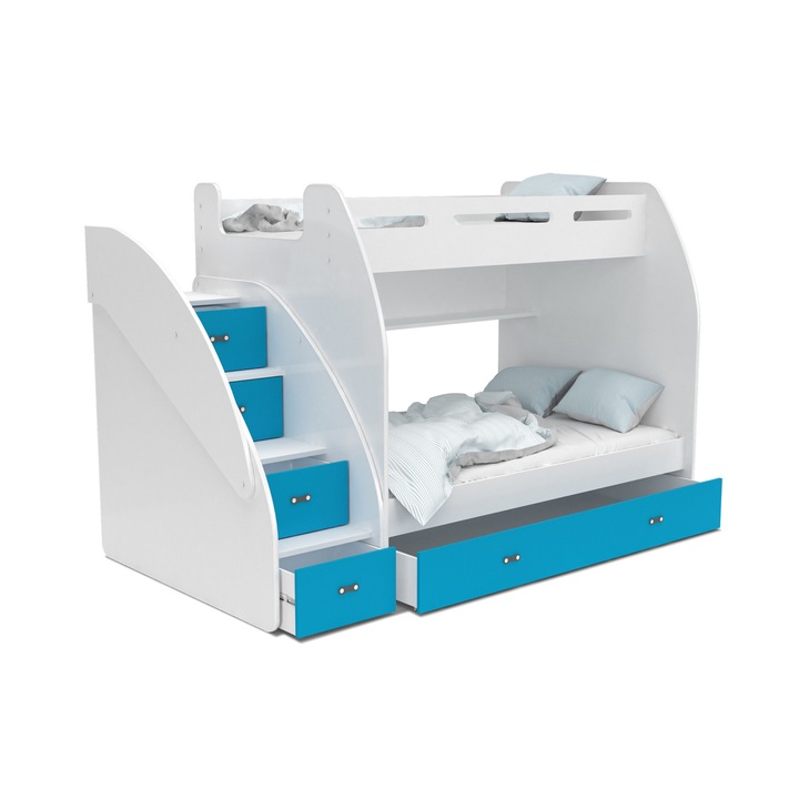 Детско двуетажно легло Bonini, 120x200см, 2 матрака, 257x130x160см, с място за съхранение
