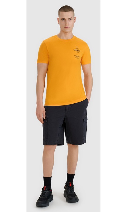 4F férfi cargo rövidnadrág, fekete, pamut