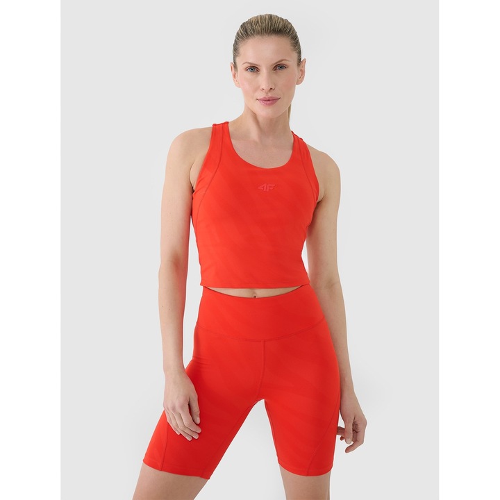 Bustiera sport dama 4FWSS25TFSLF413-62S, 4F, Elastan, Rosu