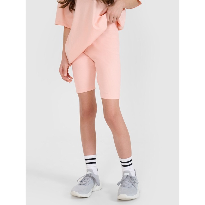 4F sport harisnya lányoknak, rózsaszín, magas derekú, karcsúsított szabású, pamut