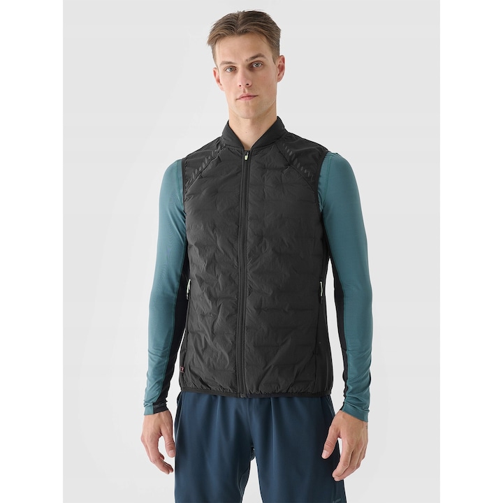 4F sportmellény, futó, magas gallérral, PrimaLoft béléssel, szürke, szintetikus