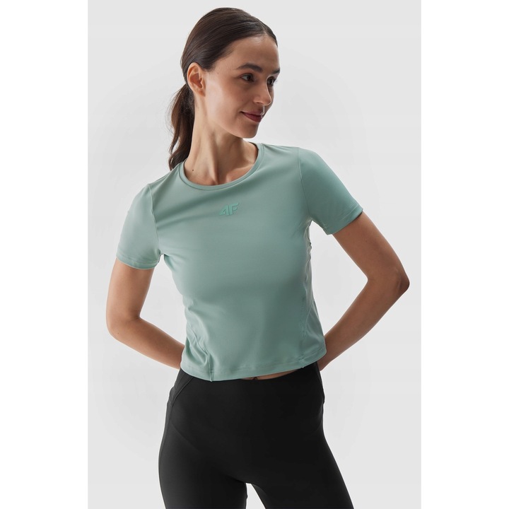 Tricou sport dama 4F, Yoga, Slim Fit, verde menta, respirabil, M INTL