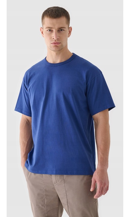 4F férfi póló, oversized, 100% pamut, sötétkék, rövid ujjú, S INTL