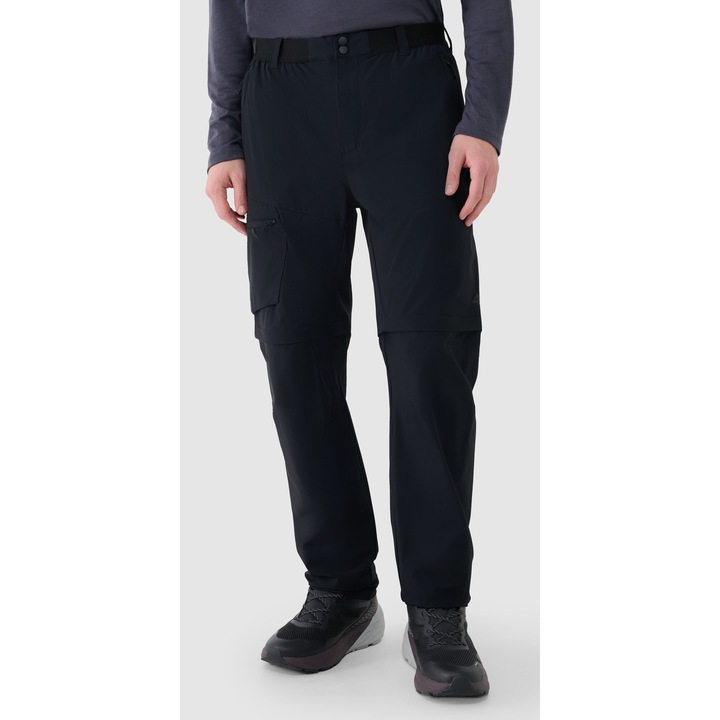 4F férfi 2in1 sportnadrág, trekkinghez, fekete