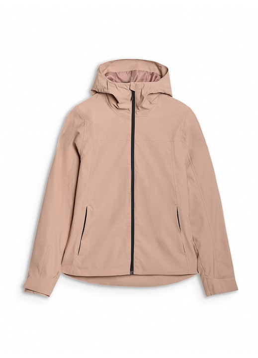 Jacheta de tranzitie femei 4F, NeoDry 5000, bej, gluga integrata, rezistenta la apa, sintetic