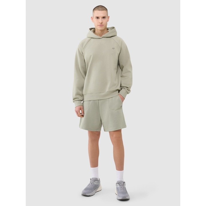 4F unisex rövidnadrág, olíva, 80% pamut, oversize szabású, béleletlen