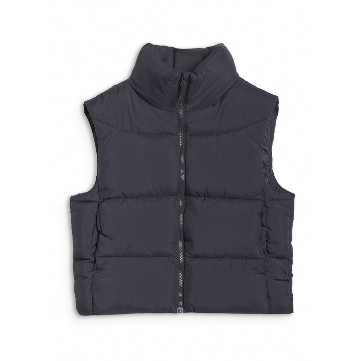 Vesta Oversize Femei 4F Poliamida Negru | Umplutura Sintetica, Croi Cropped, Hidrofoba, Sportstyle