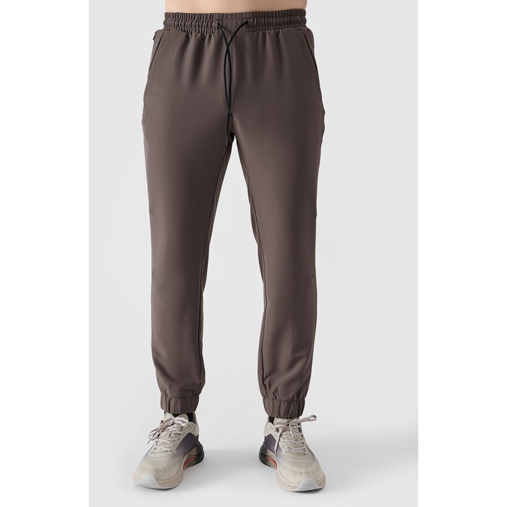 Pantaloni sport barbati 4F, antrenament, maro, material respirabil
