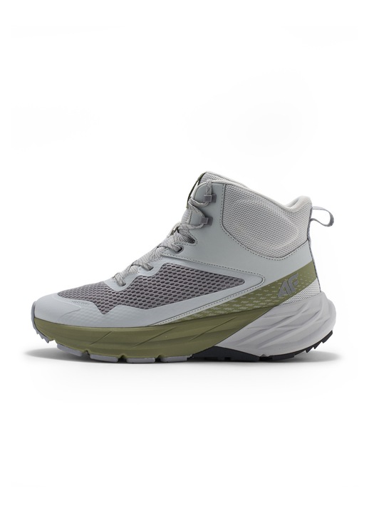 Pantofi trekking barbati 4F, plasa, gri/verde