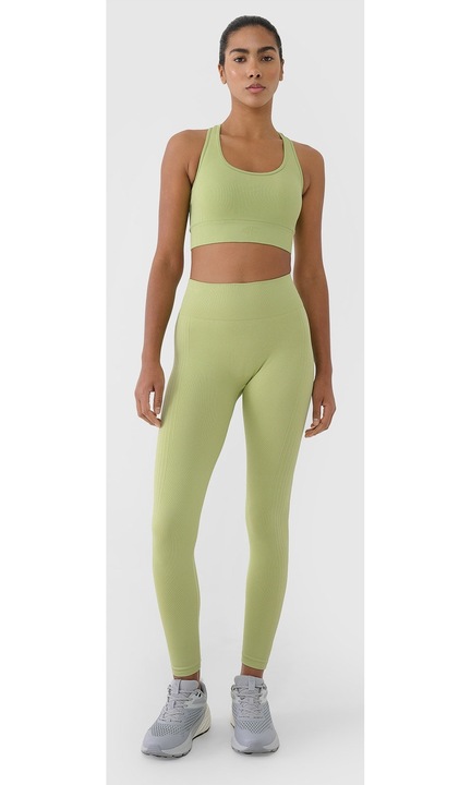 4F női varrás nélküli zöld edző leggings, tavasz-nyár 2025, XS-S INTL