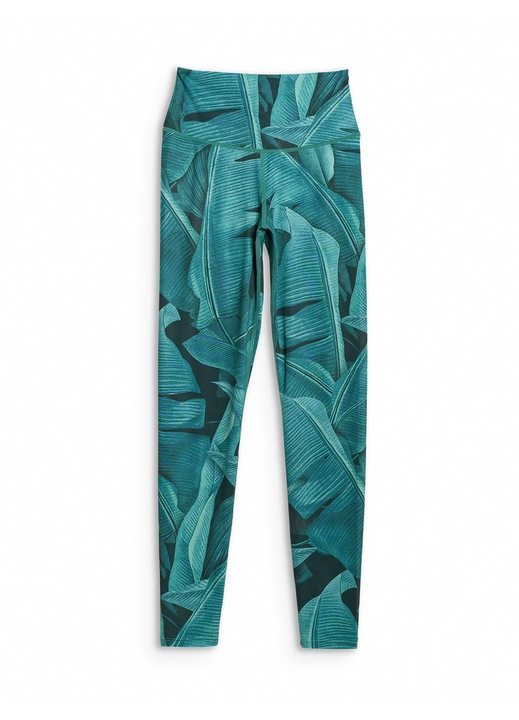 Colanti de antrenament 4F, talie inalta, elasticitate, turcoaz, material sintetic