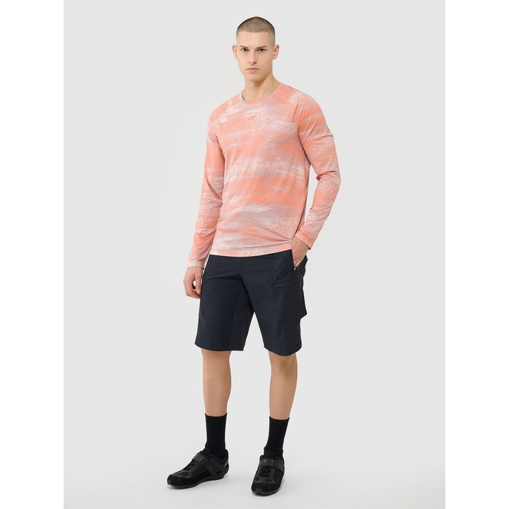 Férfi sportnadrág, 4F, kerékpáros, fekete, légáteresztő anyagból