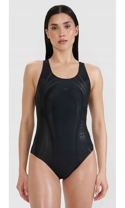 Дамски бански, 4F, еднокомпонентен, еластан, черен, S INTL