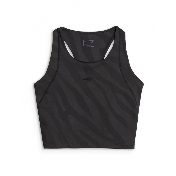 Maiou scurt de antrenament dama, 4F, uscare rapida, negru, XS INTL