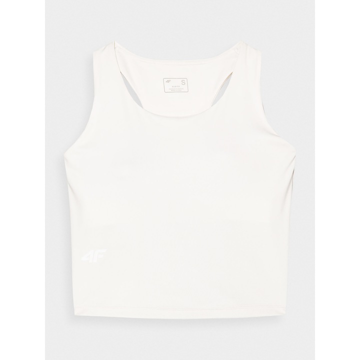 Maiou sport dama 4F, uscare rapida, sintetic/elastan, alb, XL INTL