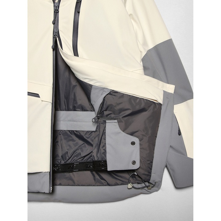 Jacheta ski femei 4F, NeoDry 15000, impermeabila, gluga detasabila, alb, poliester