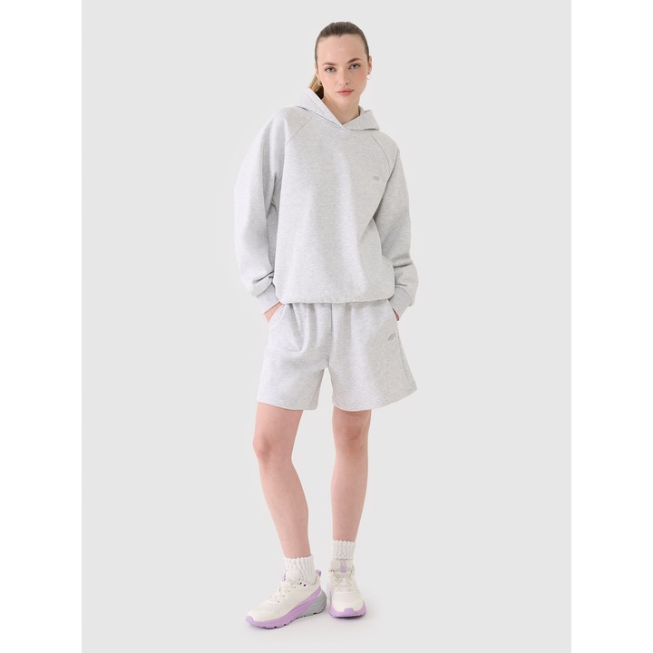 4F unisex melegítőnadrág, szürke, 80% pamut, oversize szabású, béleletlen