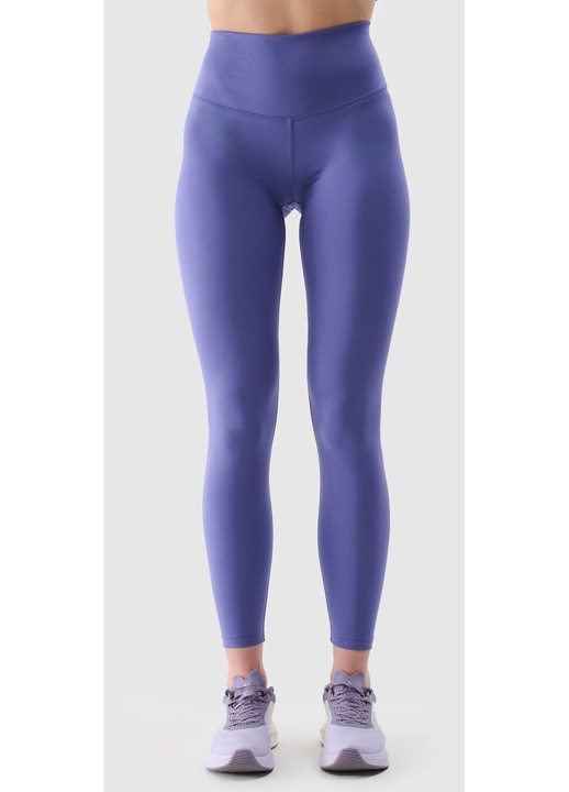 Colanti de antrenament 4F, talie inalta, slim, mov, material reciclat